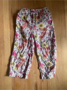 btween Floral Cotton Pajama Bottoms - Pink, Yellow, Orange